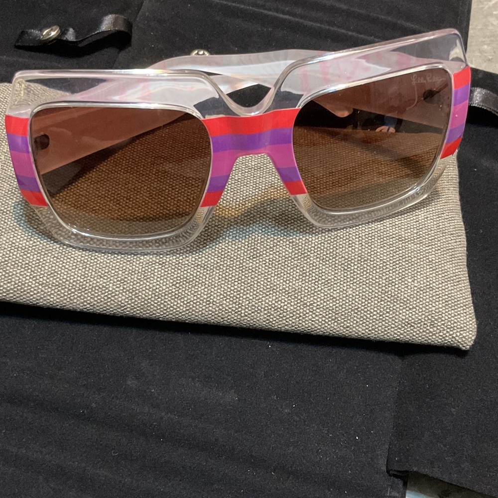 Lilly Pulitzer Pink and Red Striped Sunglasses